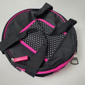 Pampered Chef On-The-Go Insulated Collapsible Cooler Thermal Tote Black Pink